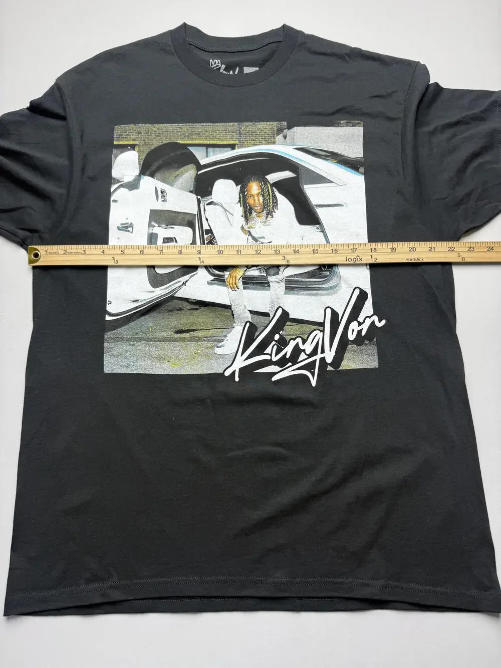 King Von Shirt Mens XL Black Car Photo Graphic Tee Rap Hip Hop Music Streetwear